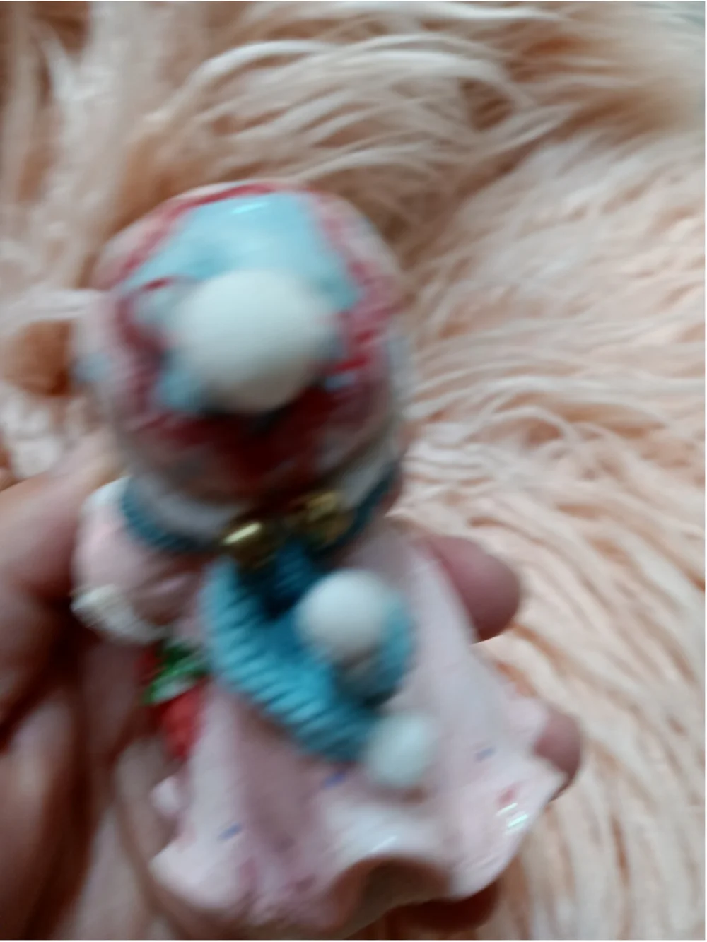 Cherished Teddies Winter Christmas Pink Glitter Coat Holding A Gift Happy Hearts